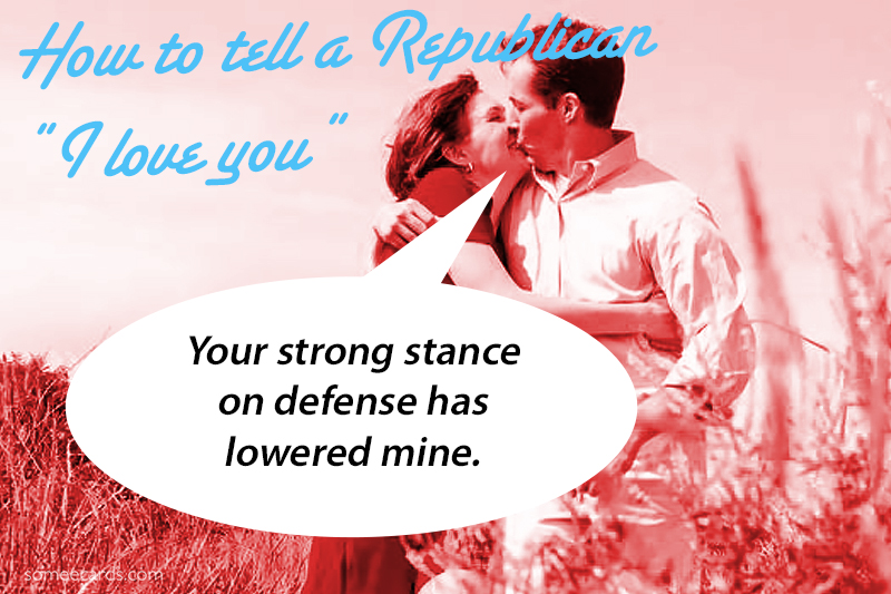14 ways to tell someone from the opposite political party how you feel on Valentine's Day.