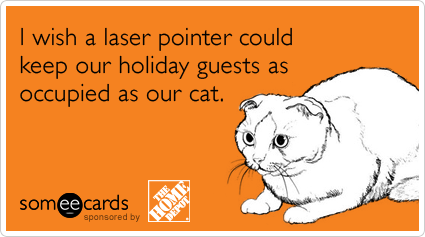 someecards.com - I wish a laser pointer could keep our holiday guests as occupied as our cat.