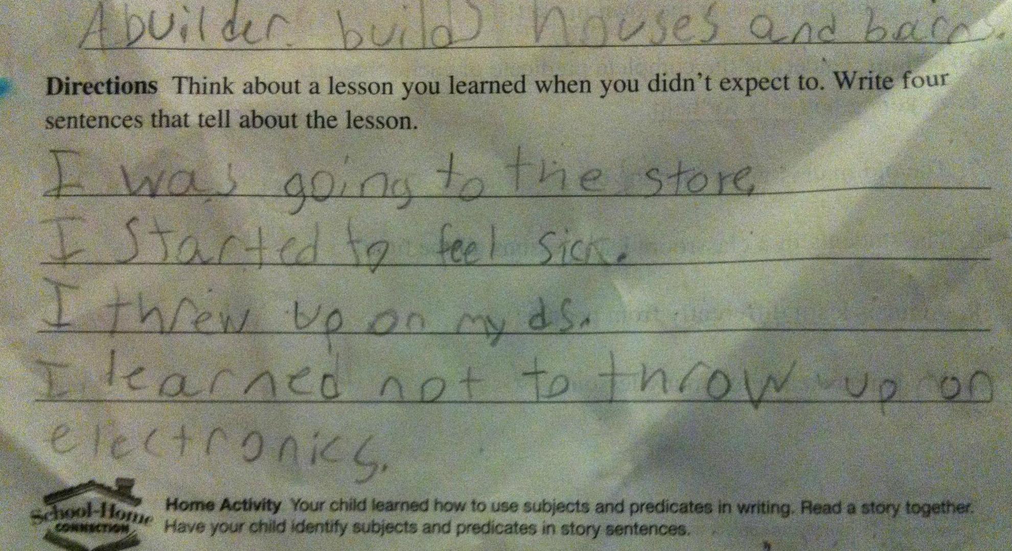 7 new unintentionally inappropriate test answers from young children.