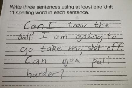 7 new unintentionally inappropriate test answers from young children.