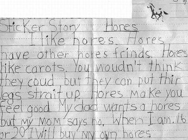 7 new unintentionally inappropriate test answers from young children.