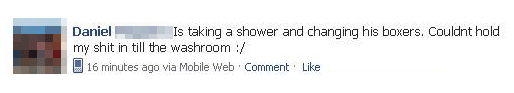7 more examples of Facebook status updates posted at wildly inappropriate moments.