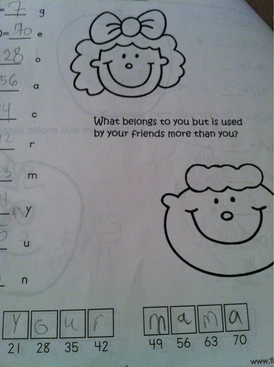 7 new unintentionally inappropriate test answers from young children.