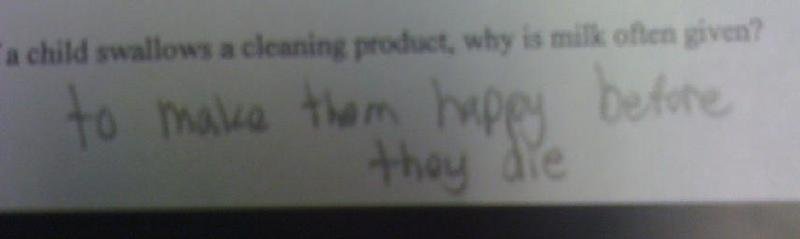7 new unintentionally inappropriate test answers from young children.