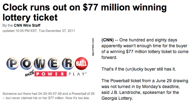 The worst possible thing to do after winning the lottery.