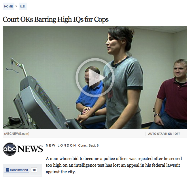 Why you should start slacking off at school if you ever want to be a police officer.