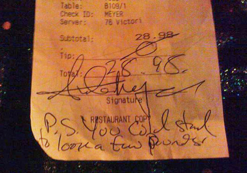 8 of the most inconsiderate or insane tippers in restaurant history.