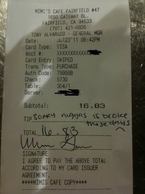 8 of the most inconsiderate or insane tippers in restaurant history.