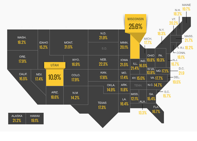 Plan your weekend with this map of the drunkest states in the U.S.