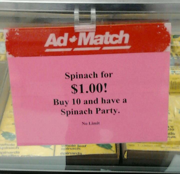 Grocery store advertises the lamest party imaginable.