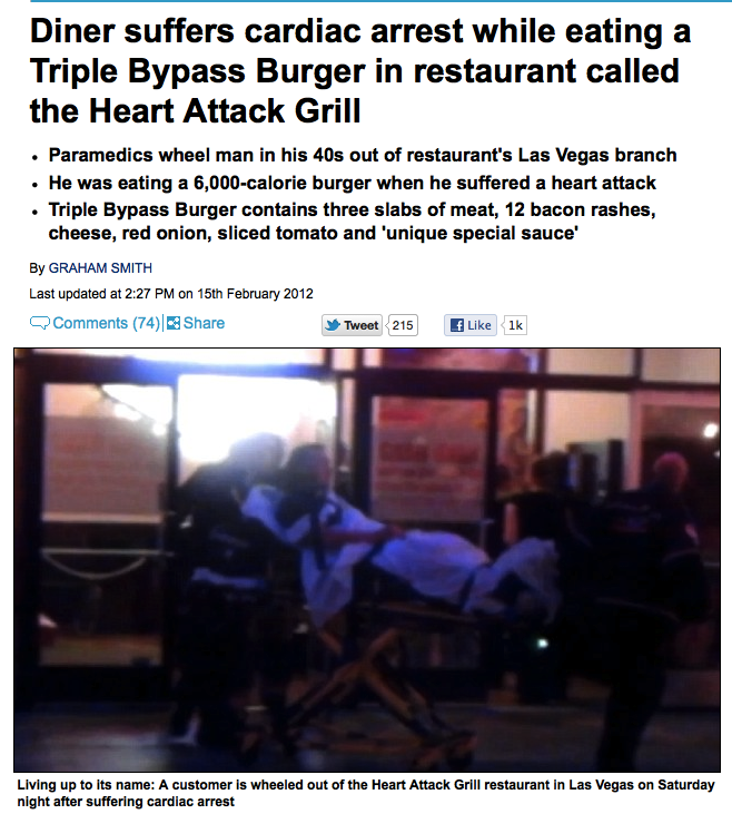 Man almost dies of least surprising heart attack in history.