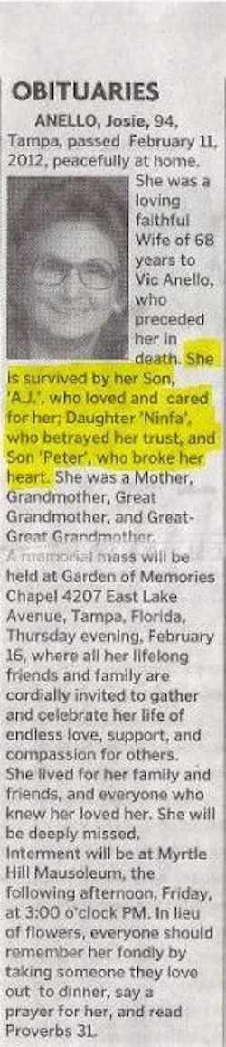 The most ridiculously passive-aggressive obituary ever written.