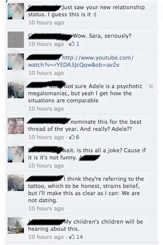 Amazingly awful tattoo leads to amazingly public Facebook breakup.