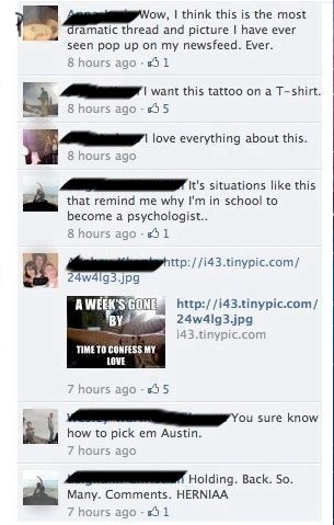 Amazingly awful tattoo leads to amazingly public Facebook breakup.