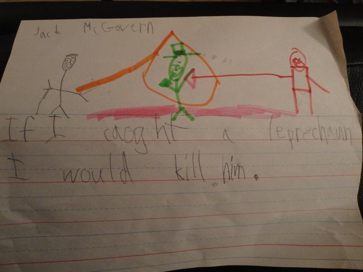 9 unintentionally threatening notes and drawings by children.