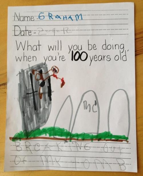9 unintentionally threatening notes and drawings by children.
