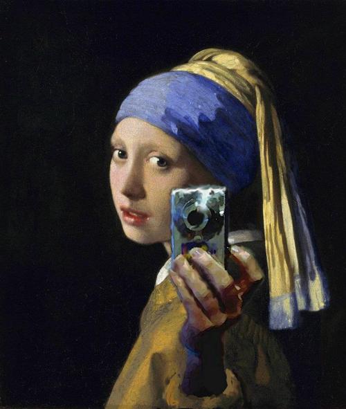 What a famous classic painting would look like as a Facebook profile picture.