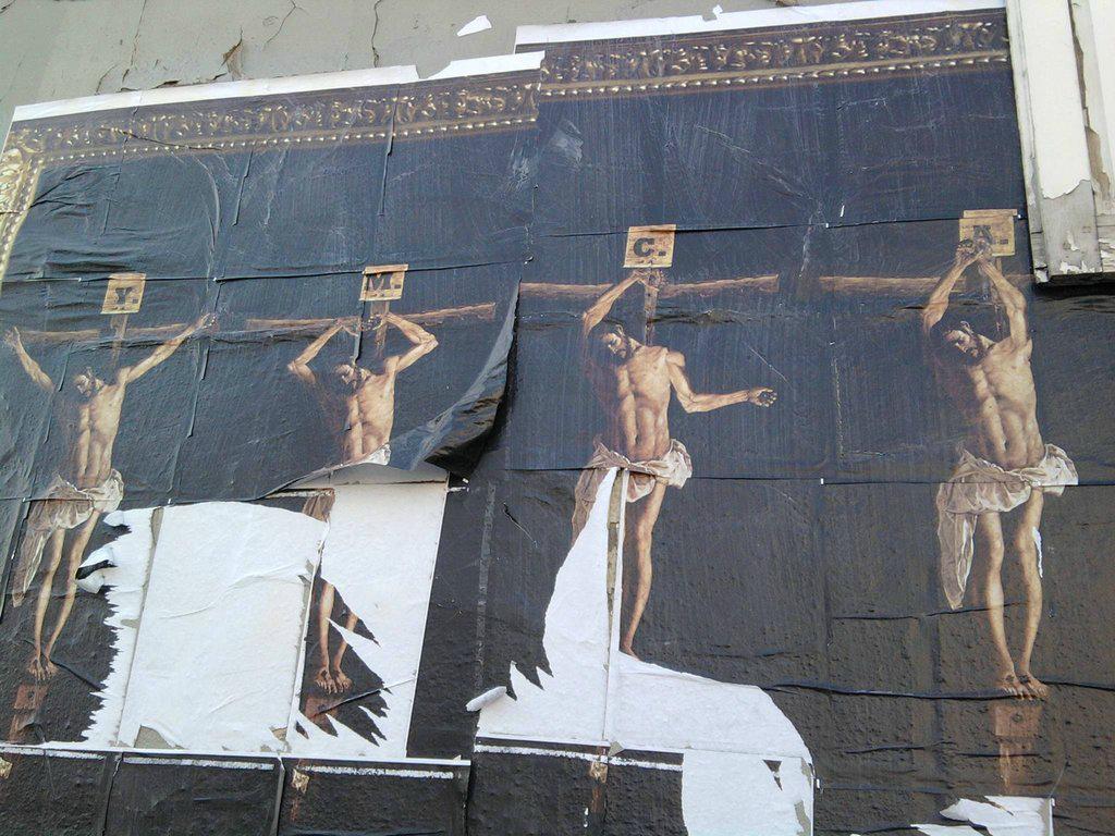 Amusingly blasphemous street art depicts Jesus's love of disco.