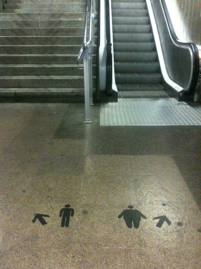 How to shame the overweight into taking the stairs.