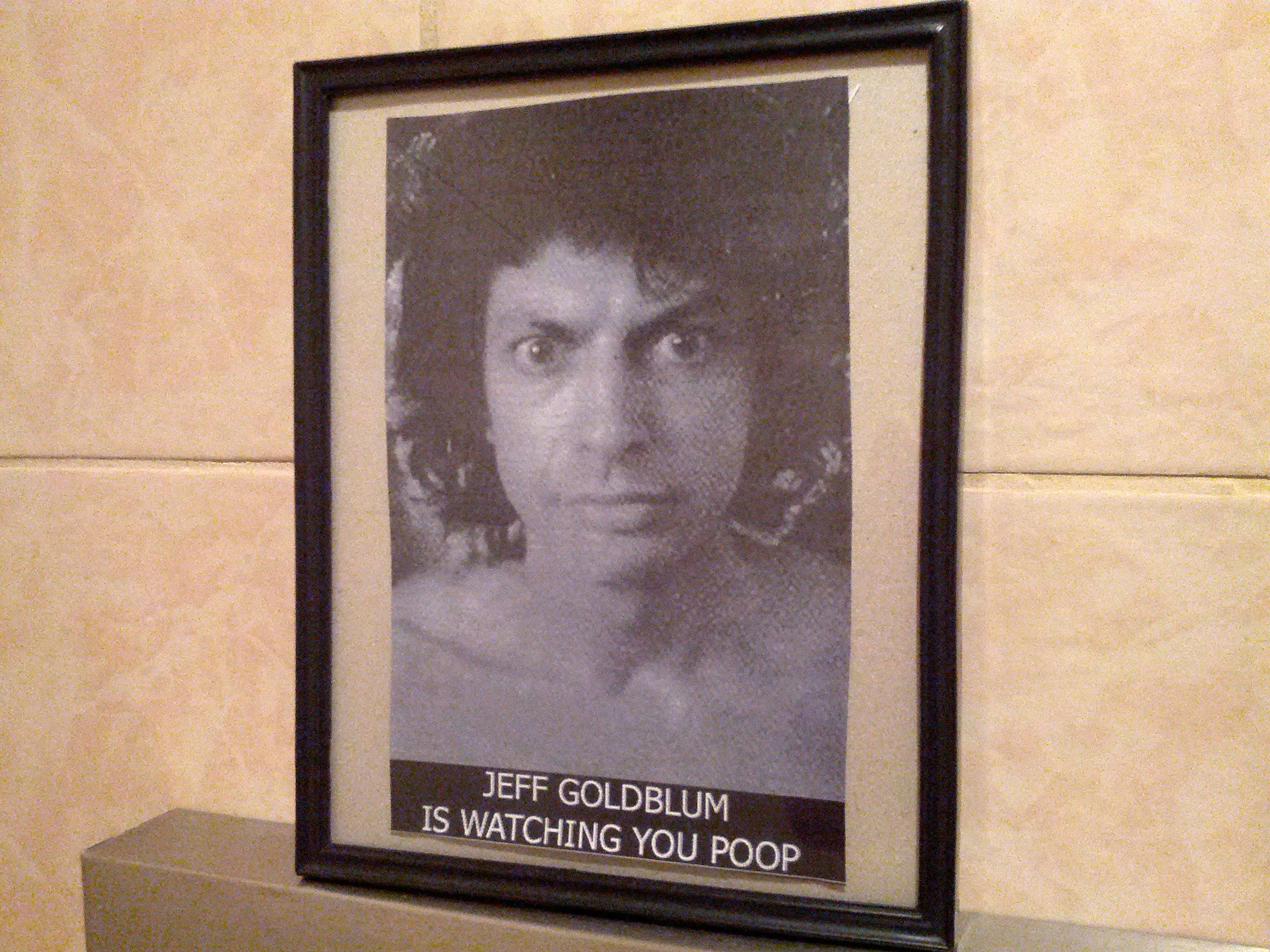 The last face you want to see when you're using the bathroom.