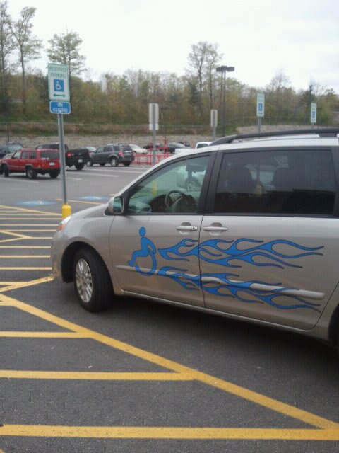 The most badass way to sport a handicapped parking sticker.