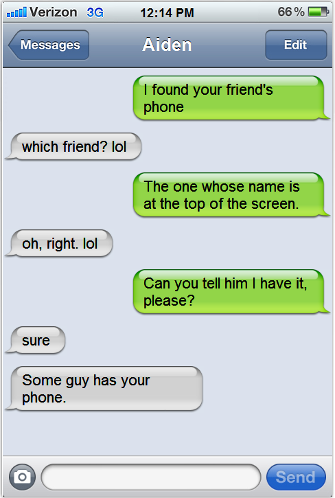 Perhaps the stupidest text message ever sent.