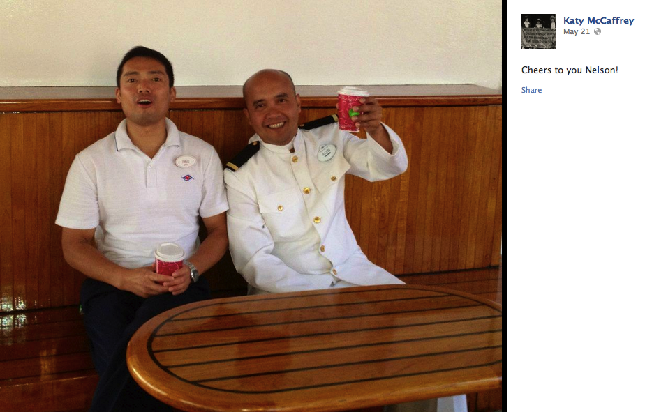 Woman posts photo updates of beautiful cruise taken by man who stole her iPhone.