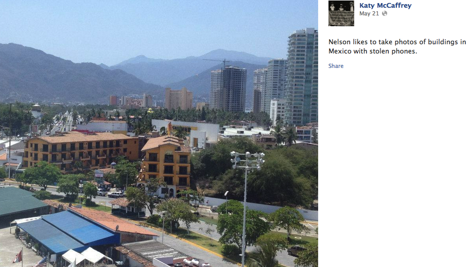 Woman posts photo updates of beautiful cruise taken by man who stole her iPhone.