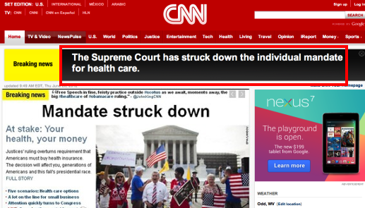 CNN now reporting steady stream of wildly inaccurate headlines.