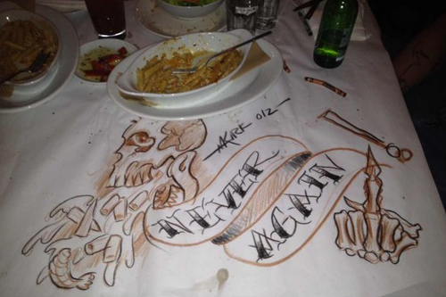 An incredibly artistic way to let a restaurant know your food was terrible