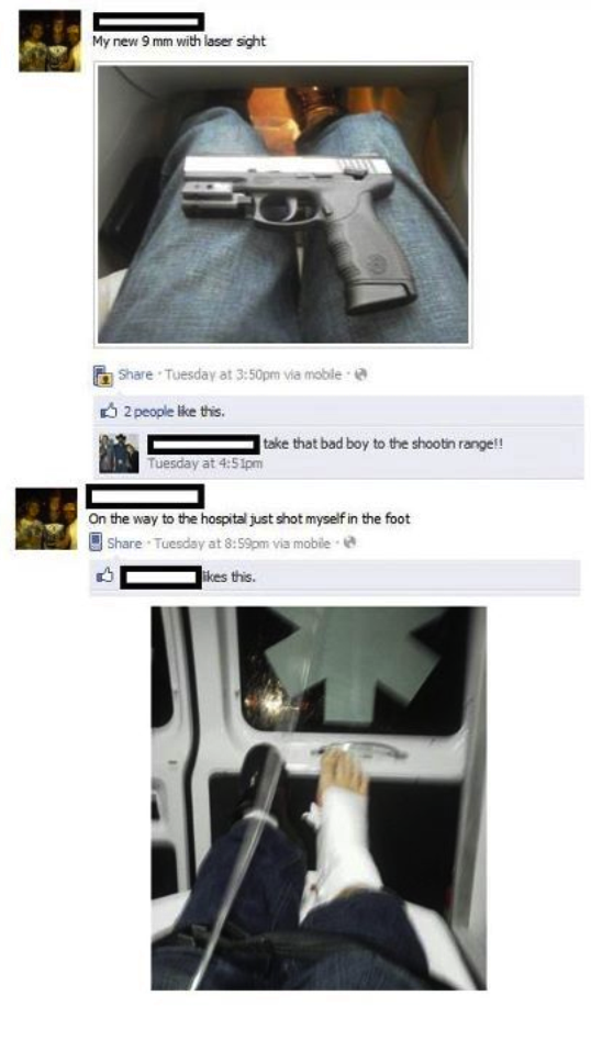 A compelling argument for gun control in two idiotic Facebook statuses.