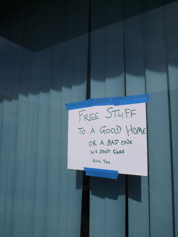 How to give away your possessions with the maximum amount of hostility.