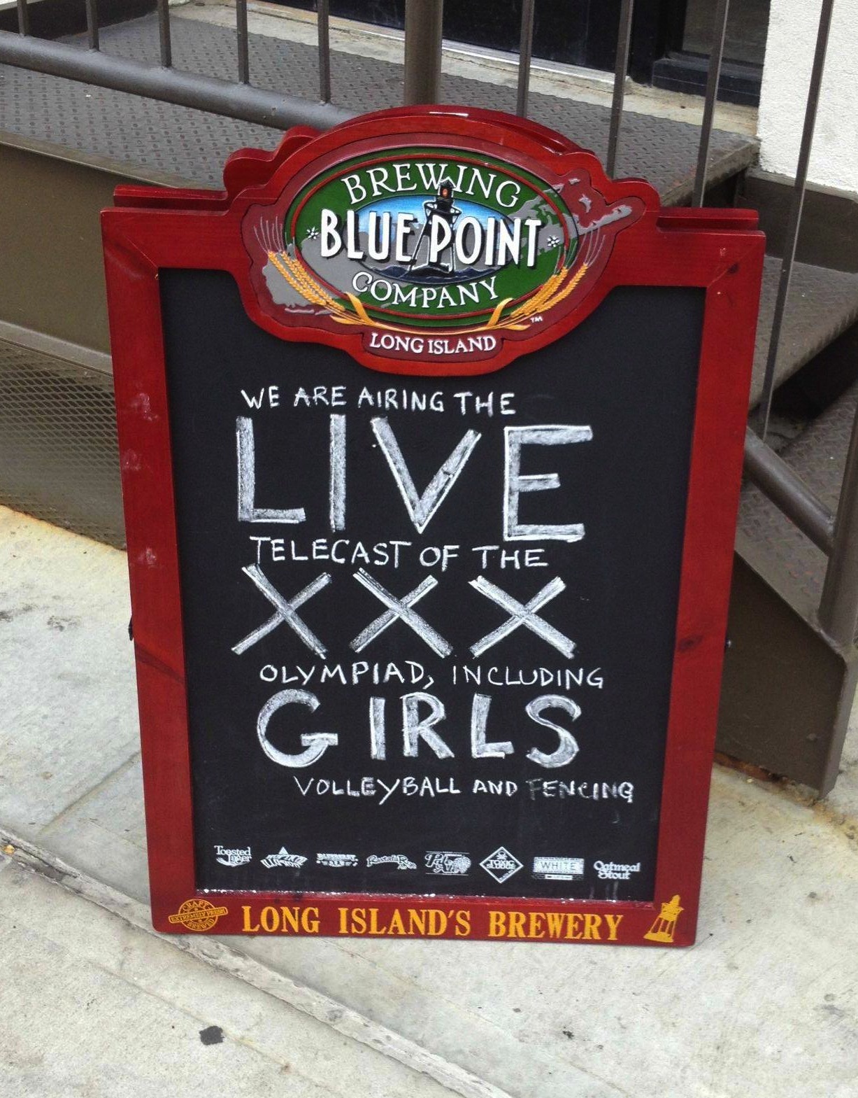 Bar advertises Olympic coverage in most cleverly deceptive way possible.