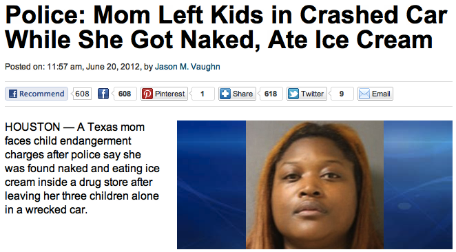 A new contender for Worst Mother Of All Time.