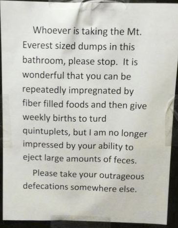 How to shame your coworker out of using the office bathroom.
