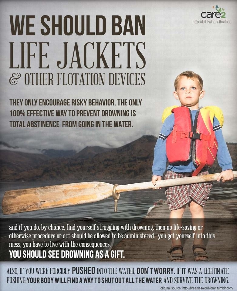 Pro-choice poster uses Todd Akin logic to prevent little kids from using floaties.