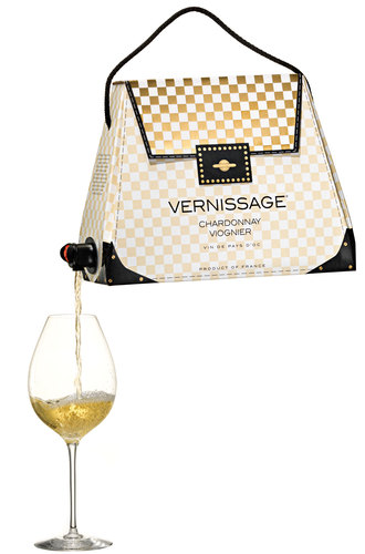 The most fashionable way to drink wine out of a box.