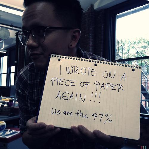 The 47% speaks out against Romney in the most smart-ass way possible.