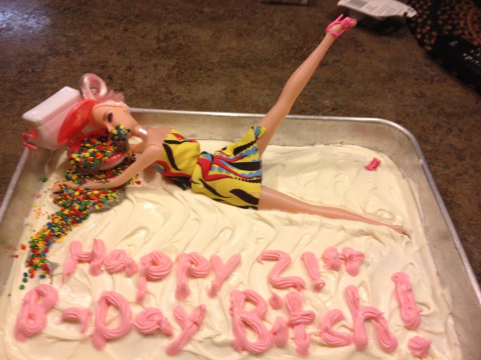 The perfect birthday cake for a woman now allowed to binge drink legally.