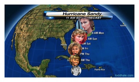 The sexiest possible way to measure the progression of Hurricane Sandy.