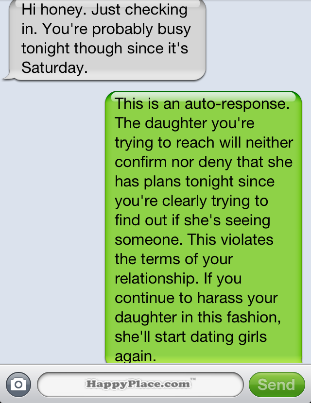 15 brutally honest text message auto-replies that would significantly improve your life.