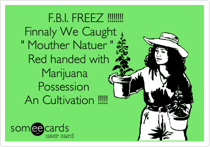 F.B.I. FREEZ !!!!!!!!
Finnaly We Caught
" Mouther Natuer "
Red handed with
Marijuana
Possession
An Cultivation !!!!!