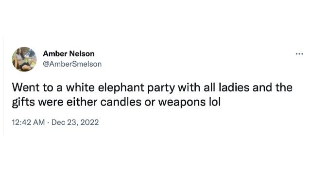 15 honest and hilarious tweets about the White Elephant gift exchange.
