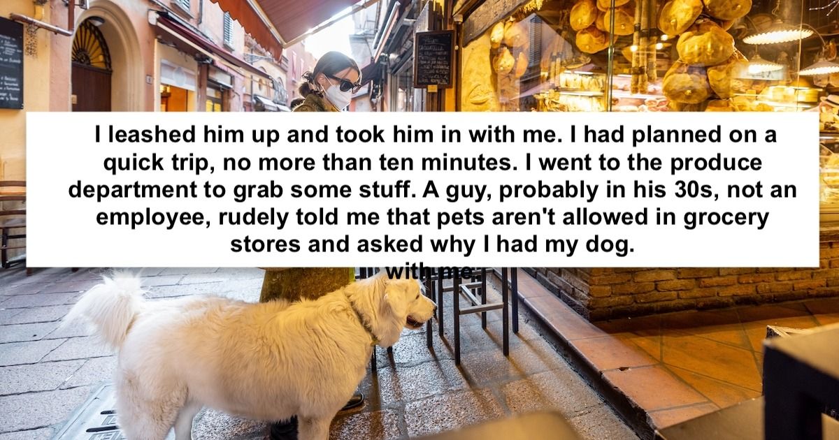Woman yelled at for bringing dog into grocery store for 'no more than
