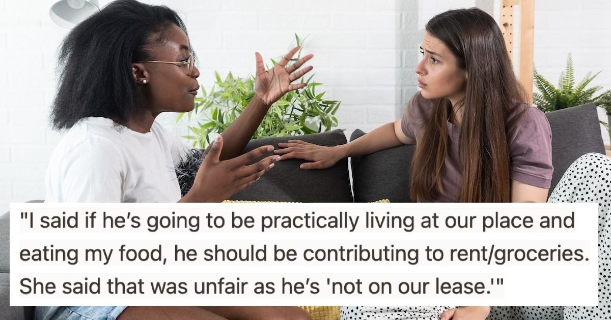 'AITA for telling my roommate her friend needs to pay rent or spend