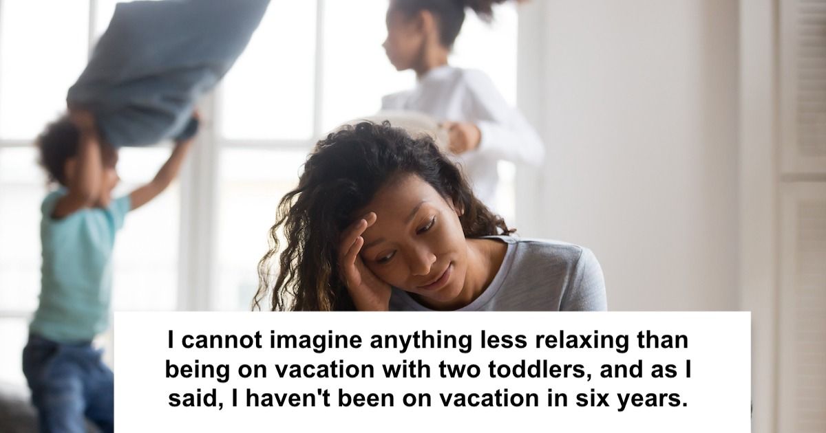 'AITA for not going on a family vacation if my cousin brings her kids