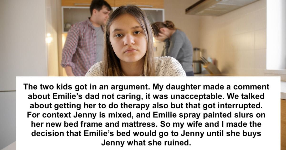 Dad takes away stepdaughter's bed after she spray paints slurs on ...