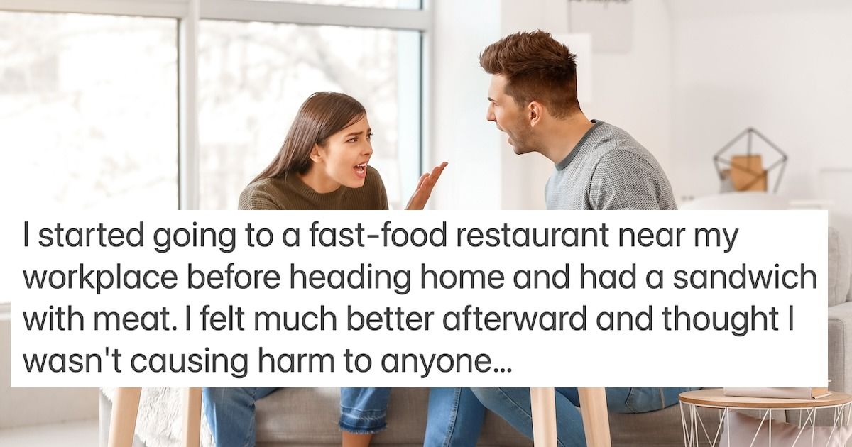 Husband secretly breaks vegetarian diet he promised his wife, 