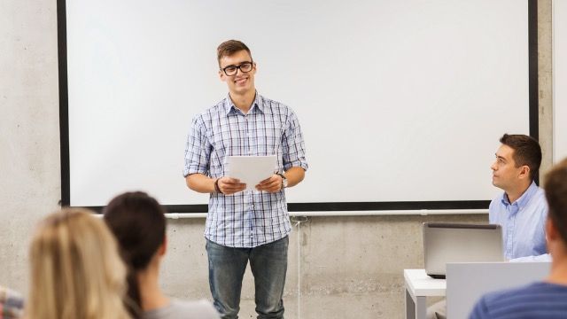 Man makes joke in college English class and Professor proceeds to kick them out.