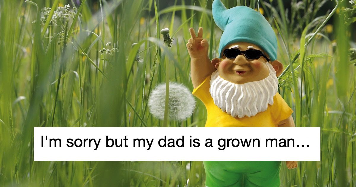 Son triggers dad's garden gnome 'phobia' with prank, mother calls him